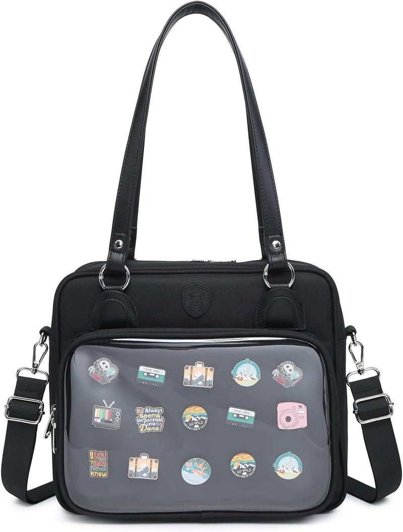 CHERRY SAUCE Oxford Ita Bag Crossbody Shoulder Bag Satchel Messenger Backpack Multi-Purpose Pins Display - Image 1